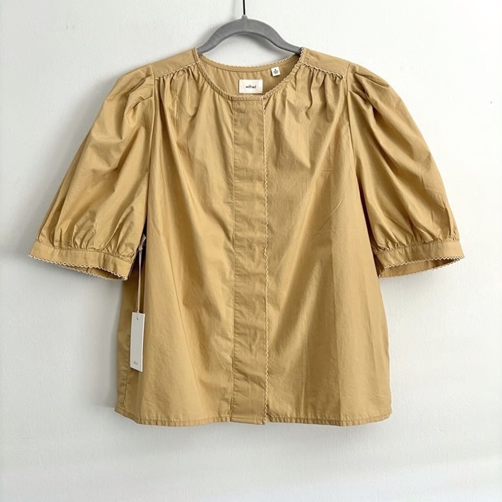 Wilfred Serenade Poplin Shirt in Sandy Beige